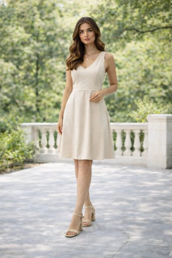 Zapatos beige de Tacón ancho para Mujer con correa ajustable