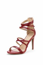 Zapatos rojos de Tacón fino para Mujer con trabillas ajustable