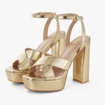 Zapatos de Tacón de Mujer Dorados-Holguin
