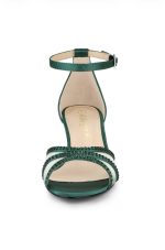 Zapatos verde de Tacón bajo para Mujer con correa ajustable